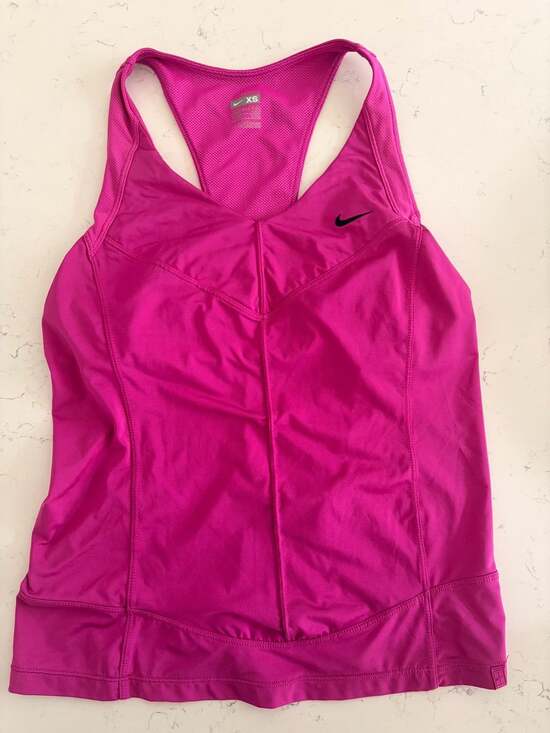 Nike Tops - Nike Tennis Tank Top Size XS Pink Built In Bra